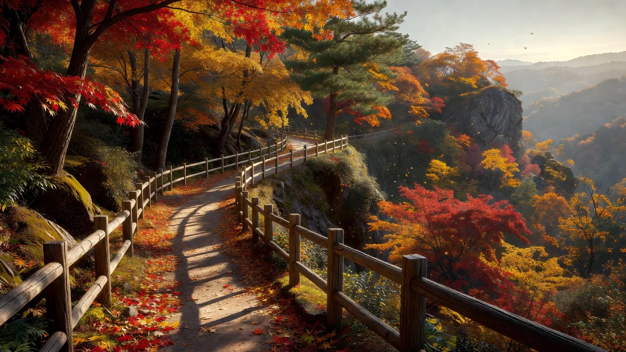 丘陵の森の道